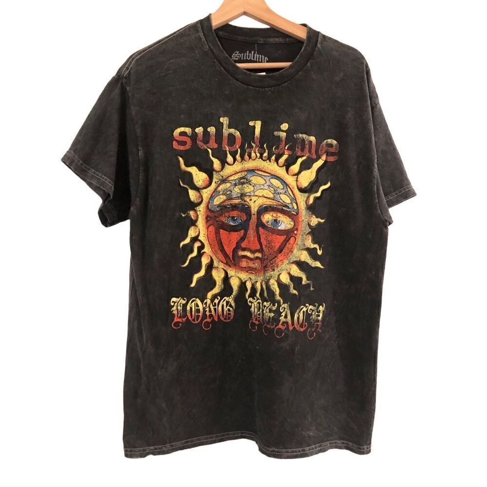 Sublime Long Beach Black Vintage Washed Band Tshirt Men’s Size Large